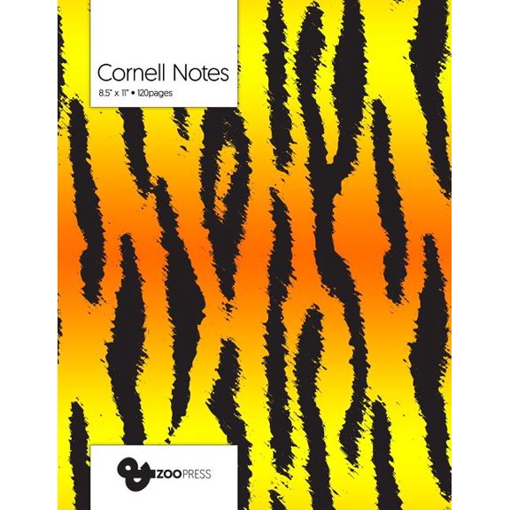 Cornell Notes : Tiger Pattern Cover - Best Note Taking System for Students, Writers, Conferences. Cornell Notes Notebook. Large 8.5 x 11, 120 Pages. College Note Taking Paper, School Supplies. (Paperback)