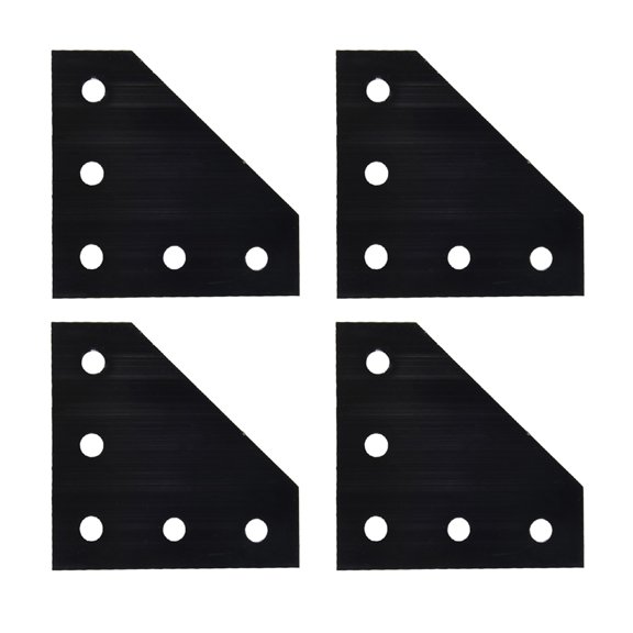 Corner Angle Bracket Joint Plate with 5 Holes, 90 Degree Aluminum Alloy Part for 2020 Profile Frame Assembly (Black)