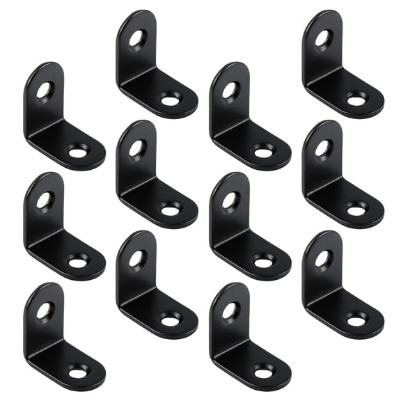 Niceauty 20Pcs Black Corner Angle Joint Bracket for Furniture and Shelf Support
