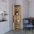 Corner Bar 71"H With Five Shelves, Eight Bottle Cubbies And