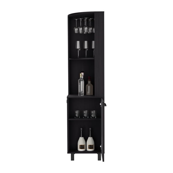 Corner Bar Cabinet Cleveland, Living Room, Black