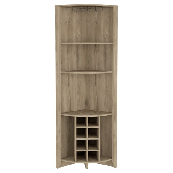 Corner Bar Cabinet | Functions to Store Wine and Cups in Living Room | Constructed with Good Particle Board | Provides Long - lasting Service