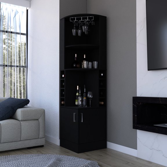 Corner Bar Cabinet | Suitable for Living Room Home Entertainment | Quality Particle Board Craft | Resolves Storage Inefficiency