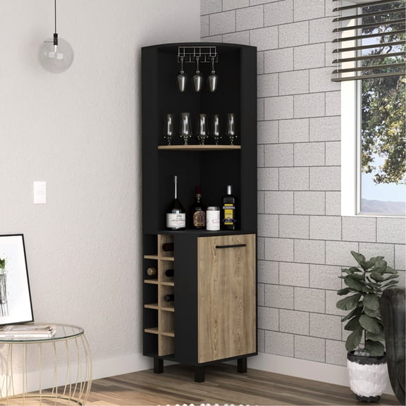 Corner Bar Unit with Two Shelves / Used in Kitchen Corners / Keep Your Drinks Neat