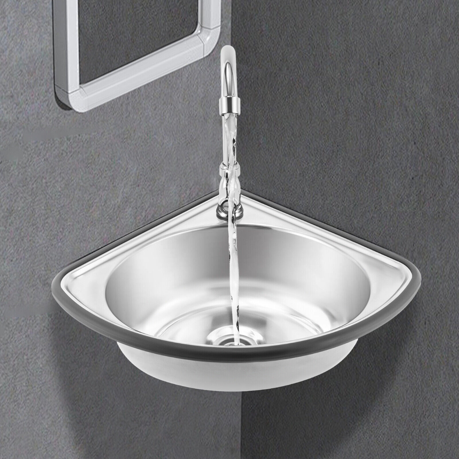 Corner Basin Sink, Triangular Hand Basin Sink Hand Wash Sink, Stainless ...