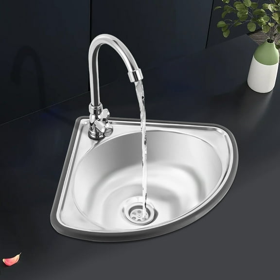 Corner Basin Sink, Triangular Hand Basin Sink Stainless Steel Washbasin Hand Wash Sink, For Washing Hands, Food, Fruits, Vegetables, And Dishes