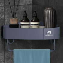 Corner Bathroom Counter Organizer | 1-Tier Plastic Shelf for Sink & Vanity | White or Blue | 10.39x2.75x6.49in | Space-Saving Storage for Toiletries & Cosmetics