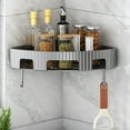 thumbnail image 1 of Corner Bathroom Counter Organizer 1 Tier Sink Shelf for Vanity Space Saving Gray Storage for Toiletries Cosmetics, 1 of 6