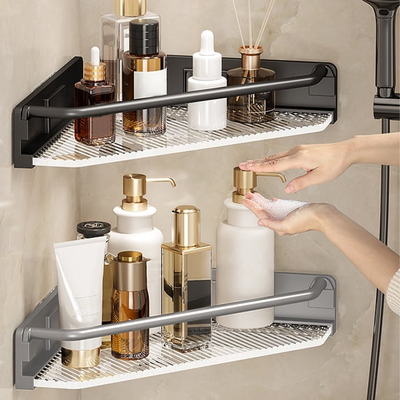 Corner Bathroom Counter Organizer Sink Organizer Countertop Shelf for Storage with Non-slip Design and Water-resistant Surface for Small Bathrooms and Vanity Organization