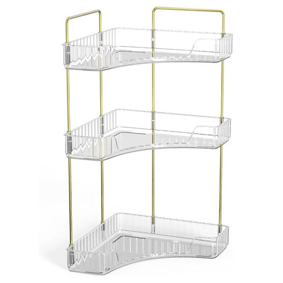 Corner Bathroom Counter Storage Rack Bathroom Countertop Rack Cosmetic Storage Rack Dressing Table Tray 3 Layers