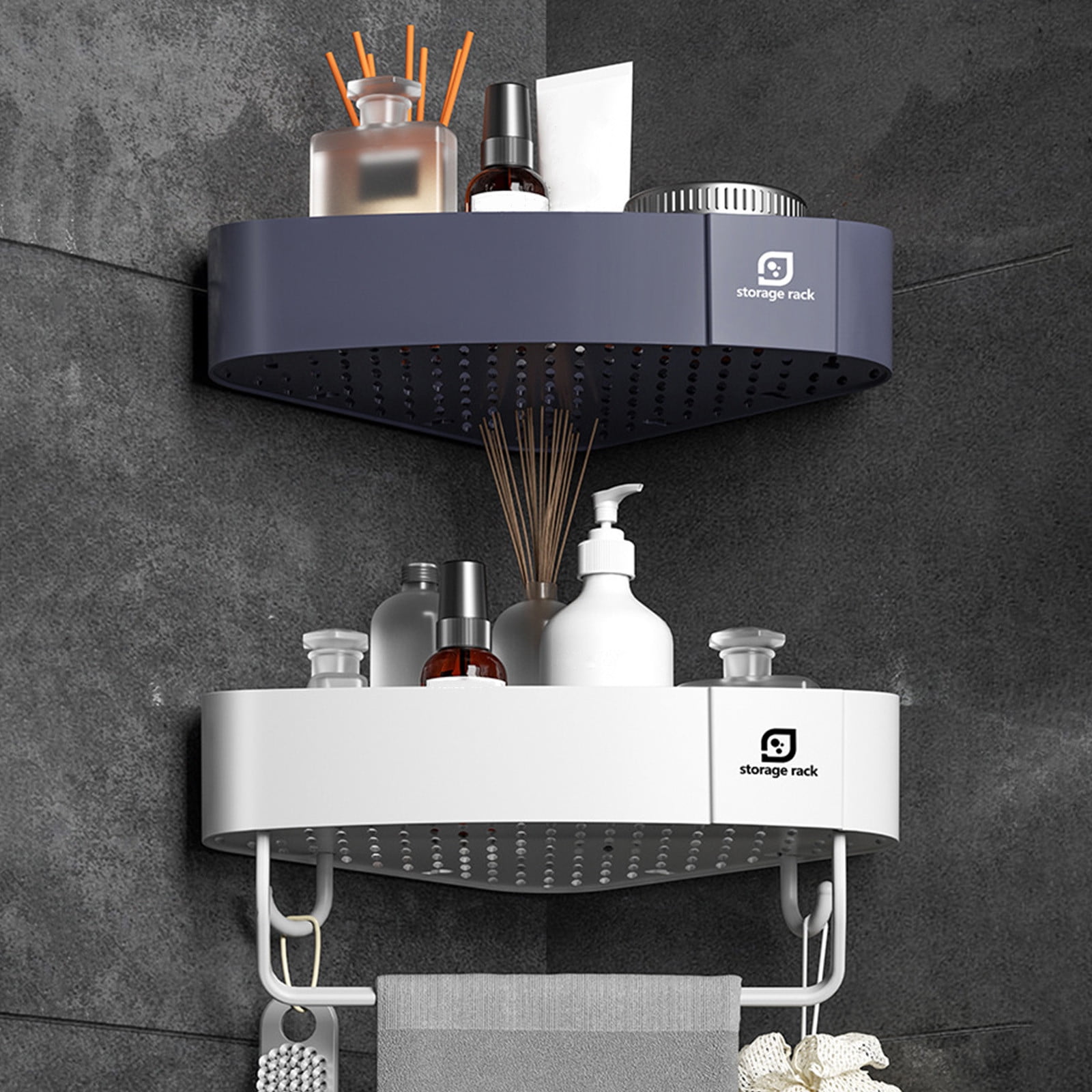 Corner Bathroom Sink Organizer, Wall-Mounted Countertop Storage, Sturdy ...