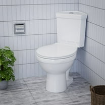 Corner Bathroom Toilet 2 Piece Round Dual Flush Watersense - ADA Porcelain Toilet Renovators Supply