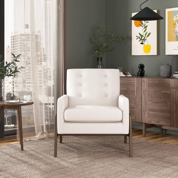 Corner-Blocked Solid Wood Frame / Hassle-Free Assembly Lounge Chair