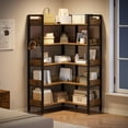 thumbnail image 1 of Corner Bookshelf, 5 Tier Convertible Corner Book Shelf, Modern Industrial Bookcase, L Shaped Storage Display Shelf for Home Office, Living Room, Study Room Office, 1 of 8