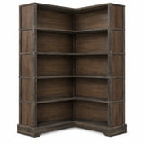 Living Room Library Unit Corner Bookshelf with Storage, 5-Tier 65-Inch Tall Freestanding Display ...