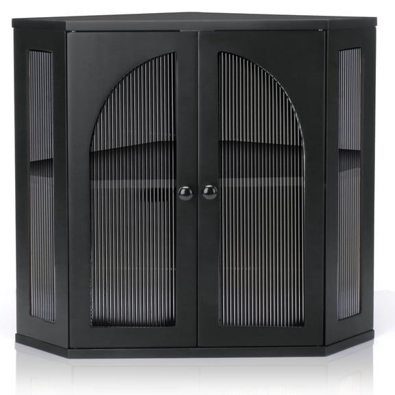 Corner Bread Box for Kitchen Countertop, Double Layer Bamboo Bread Storage Container for Homemade Bread, Large Capacity Bread Holder with 3 Adjustable Height for Counter, Breadbox Organizer