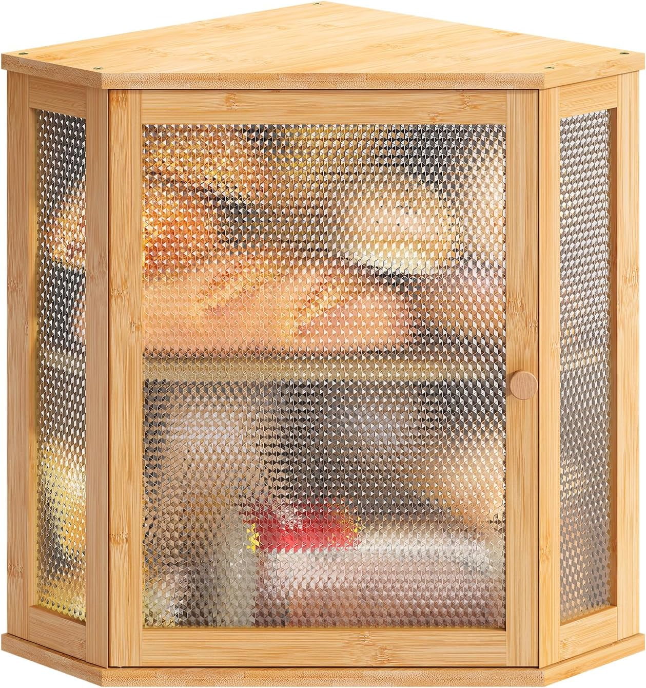 Corner Bread Box Kitchen Countertop Extra Large Capacity Farmhouse