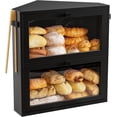 thumbnail image 1 of Corner Bread Box for Kitchen Countertop, Large Double Layer Bread Storage Container for Homemade Bread, Black Bread Holder for Kitchen Counter, Under Cabinet Organizer (Black, Extra Large), 1 of 14
