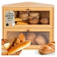 Corner Bread Box for Kitchen Countertop, Large Bread Storage Container