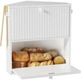 thumbnail image 1 of Corner Bread Box for Kitchen Countertop, Large Vintage Bread Storage Container Bin for Homemade Bread, Double Layer Farmhouse Bread Holder for Kitchen, Cabinet, Pantry (White, Extra Large), 1 of 8