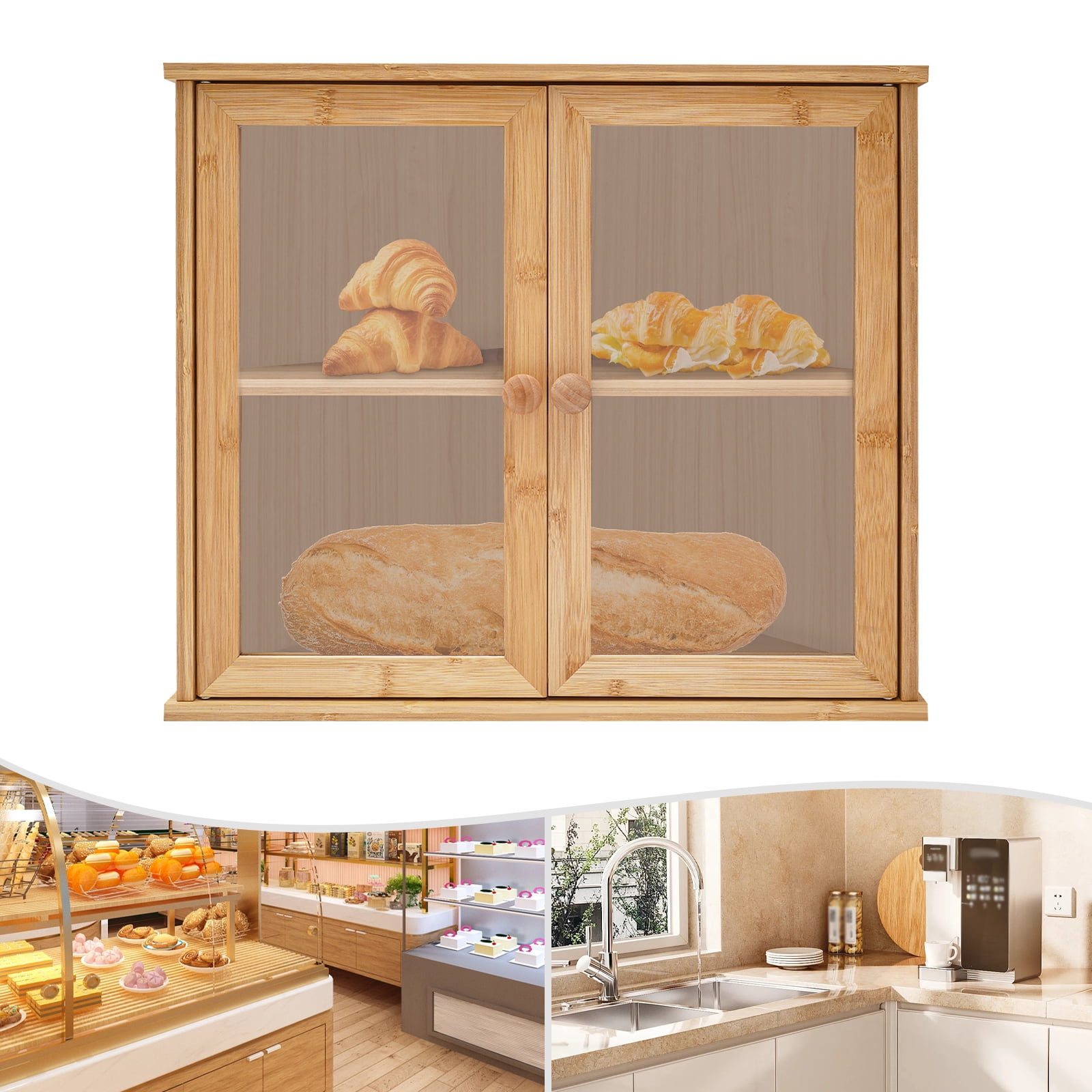 Corner Bread Display Case, Bread Storage Container, Corner Bread Box ...