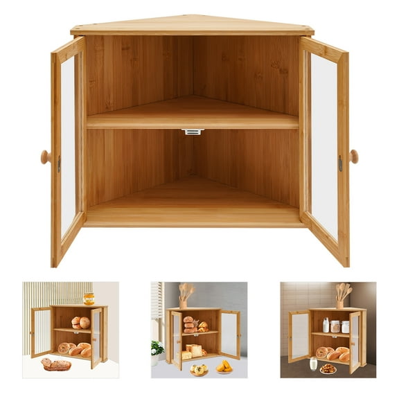 Corner Bread Display Case Storage Container Corner for Kitchen Countertop