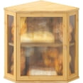 thumbnail image 1 of Corner Bread box for Kitchen Countertop,Farmhouse Bread Box with Acrylic Wavy Door Panel,Large Bread box for kitchen countertop,Food Storage Container (Natural, Extra Large), 1 of 14