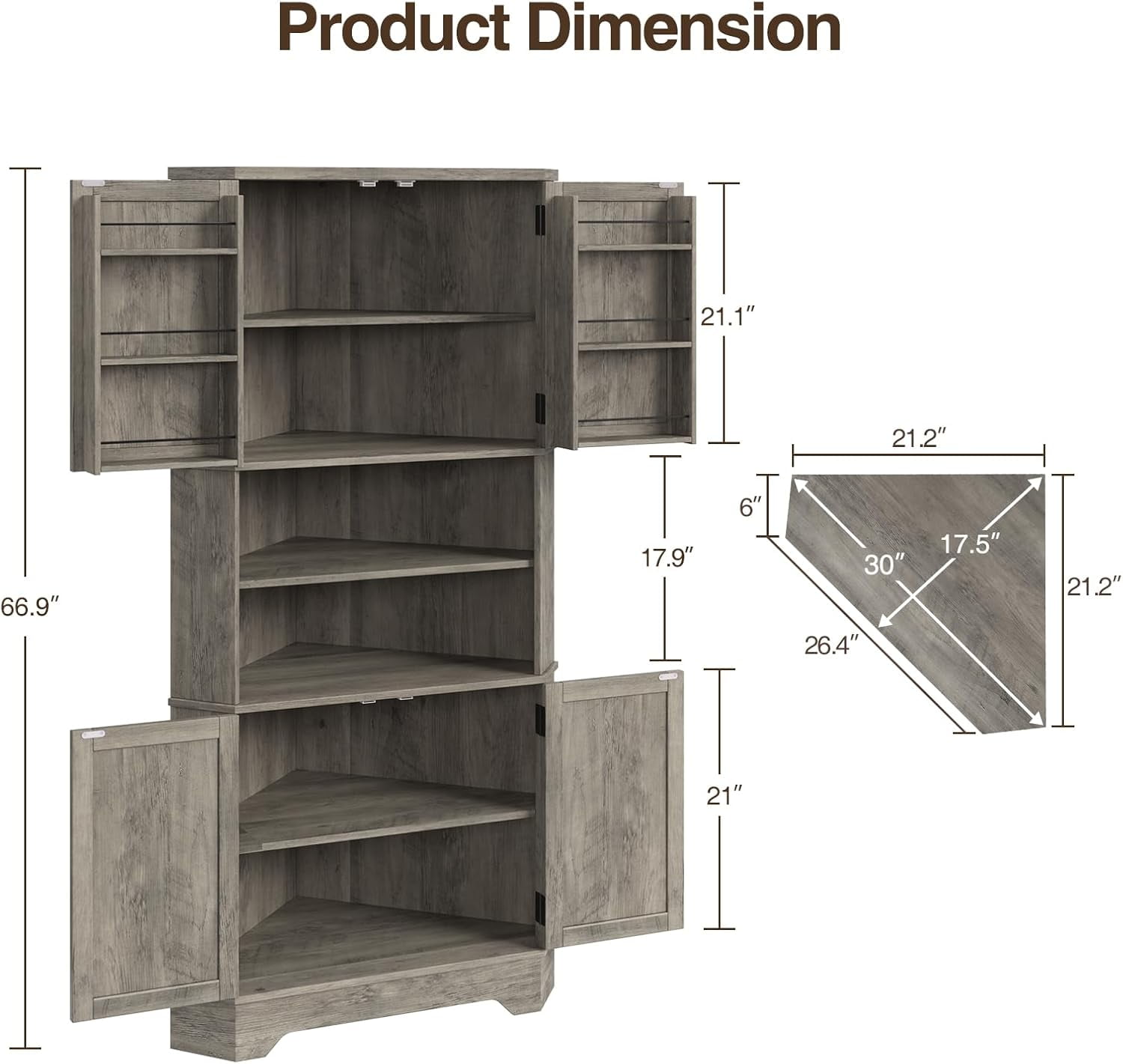 Picture of Farmhouse Nightstand with Charging Station, Set of 2 Modern End Tables ...