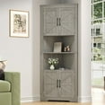 thumbnail image 1 of Corner Cabinet 67” Tall, Farmhouse Corner Storage Cabinet with Doors and 5 Shelves, Home Space Saver for Kitchen, Living Room, Gray, 1 of 16