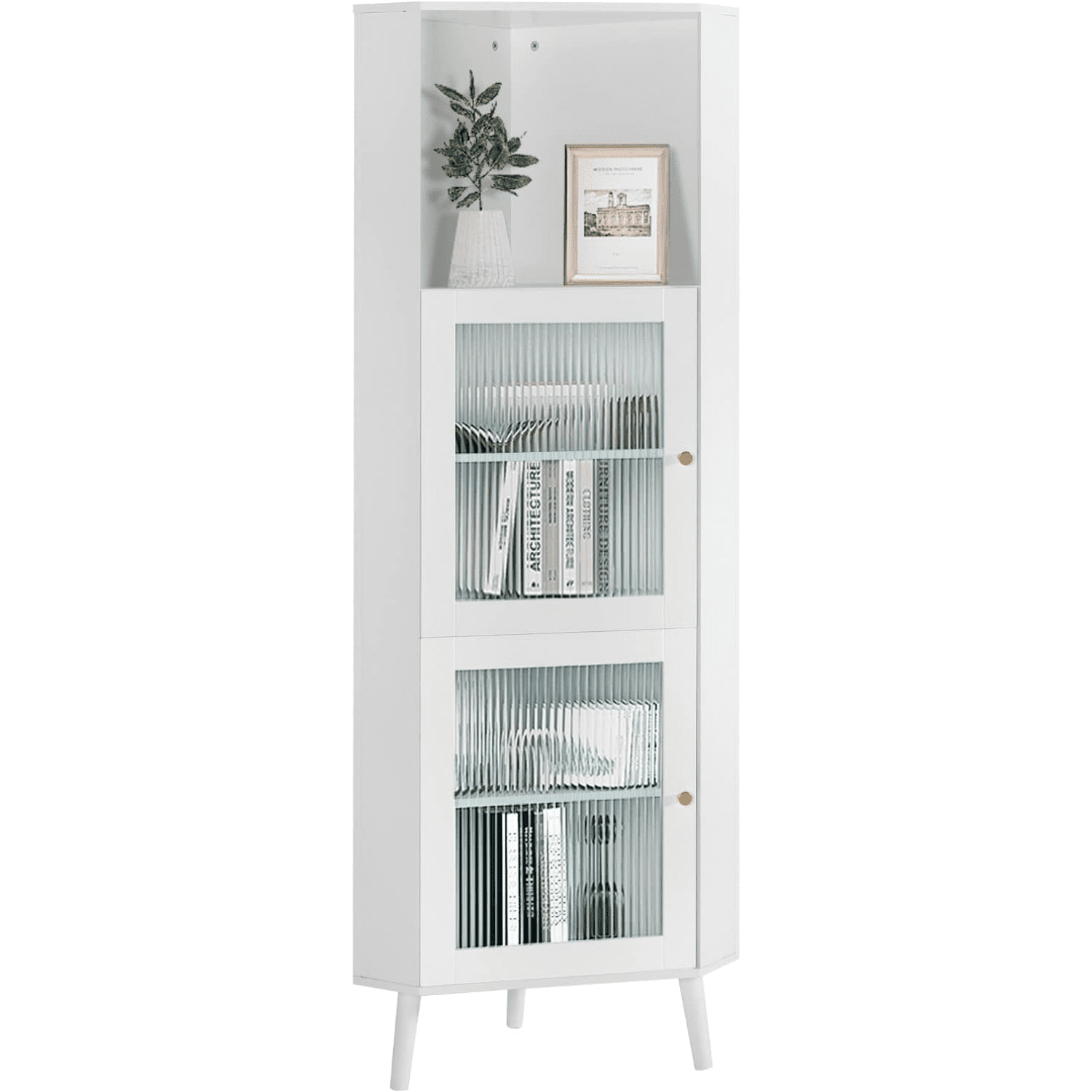 Corner with Doors & Shelves 4Tier Floor Storage
