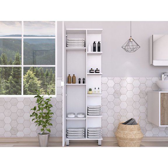 Corner Cabinet for Home | Multiple Shelves for Different - Sized Items | Durable Particle Board Material | Solves Storage Jumble