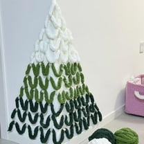 Corner Christmas Tree DIY Kit with Cat Tail Super Thick Yarn Green Polyester Compact Space Saving Holiday Craft Decor for Apartment Small Space Fun Project Gift Enthusiasts