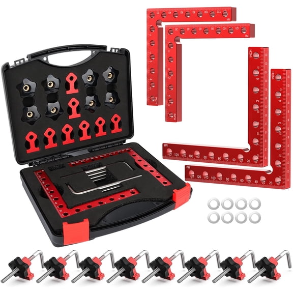 Corner Clamp For Woodworking 90 Degree Aluminum Alloy 4 Pack 5.5"x 5.5" Positioning Squares Right Angle Tools Picture Frame Box Cabinets Drawers