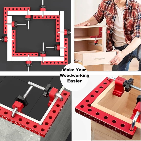 Corner Clamp for Woodworking,CNC Aluminum Alloy Right Angle Clamp,140mm/5.5" Woodworking Corner Clamp Set,90 Degree Positioning Squares Angle Clamp for DIY, Cabinet, Box & Frame Assembly
