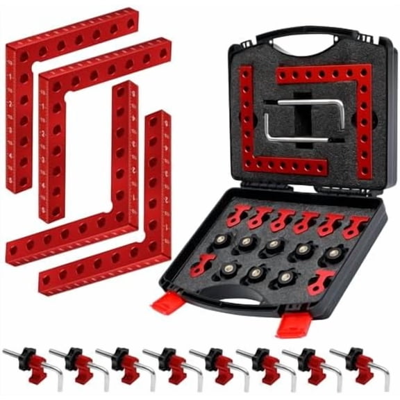 Corner Clamps for Woodworking, 4 Pack 90 Degree Clamps, 5.5" Right Angle Clamp with Box, Positioning Squares Woodworking Tools for Picture Frame Box Cabinets Drawers$$Tools & Hardware Other