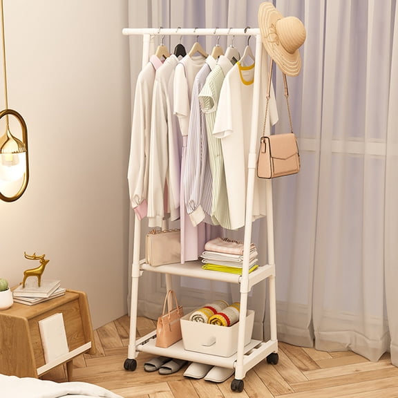 Corner Coat Rack, Freestanding Hall timber with Shelves, Space Saving Storage Organizer for Entryway Bedroom