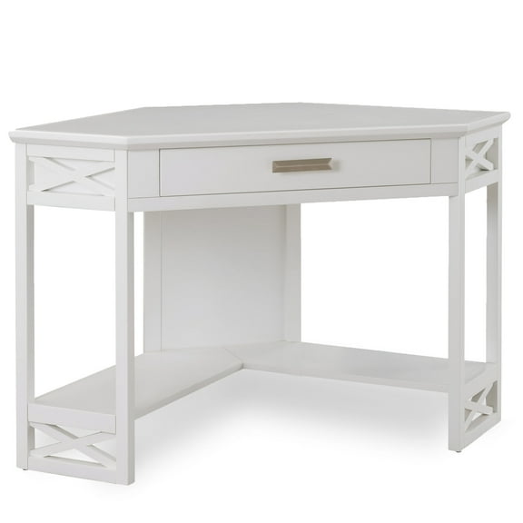 Corner Computer Writing Desk in White