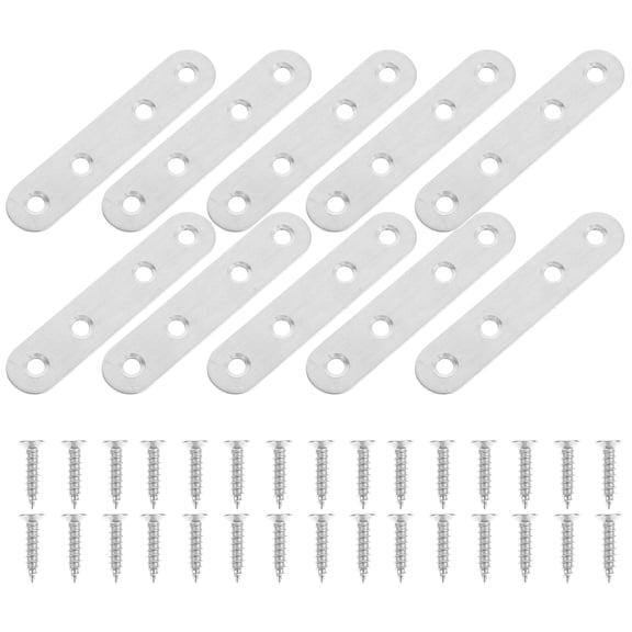 KHBUAB Plated Silver Stainless Steel Corner Connecting Bracket Furniture Fixing Sheet