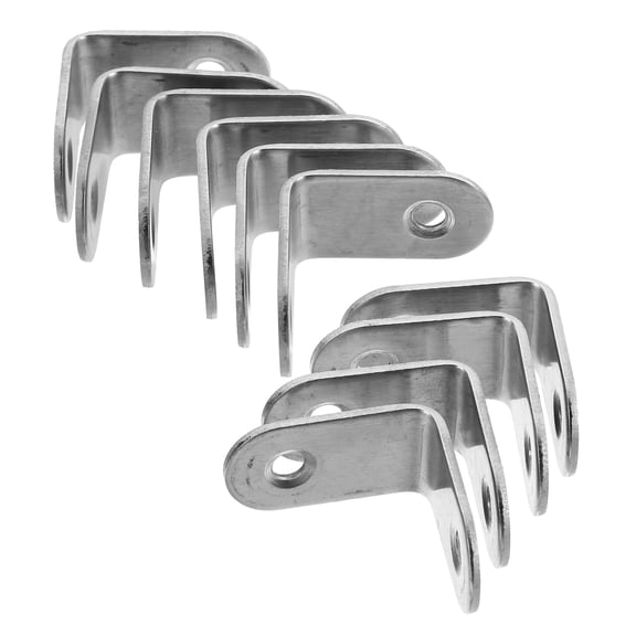 FELTECHELECTR Iron L Brackets Right Angle Grey 10Pcs for Heavy Duty Shelving Supports