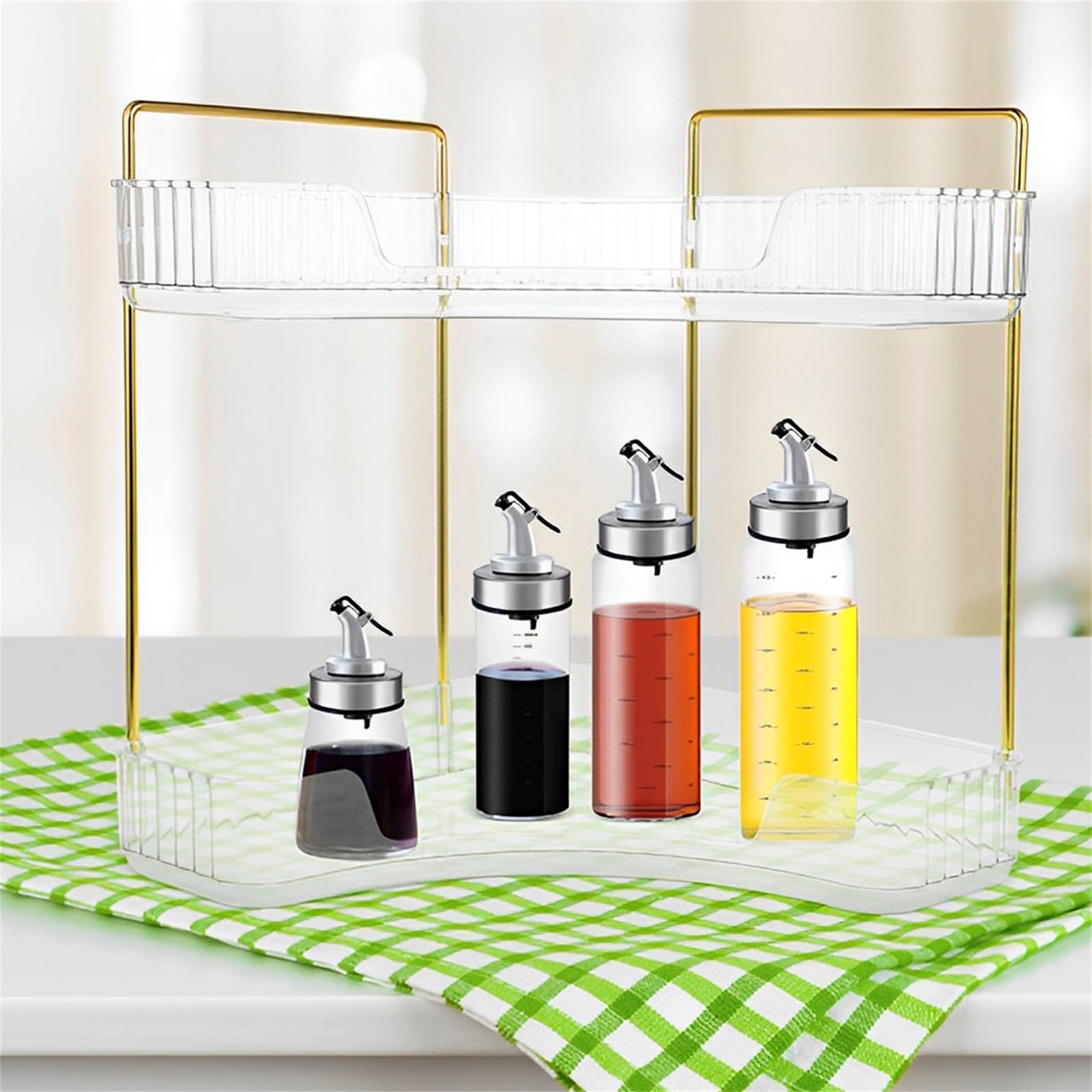 Corner Countertop Storage,Bathroom Corner Countertop Organizer 2 Tier