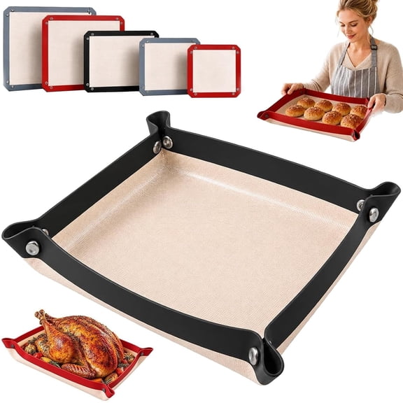 Corner Crisp Snap Tray, Convertible Silicone Baking Mat Liner