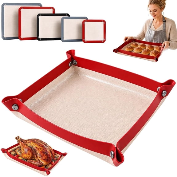 Corner Crisp Snap Tray, Convertible Silicone Baking Mat Liner