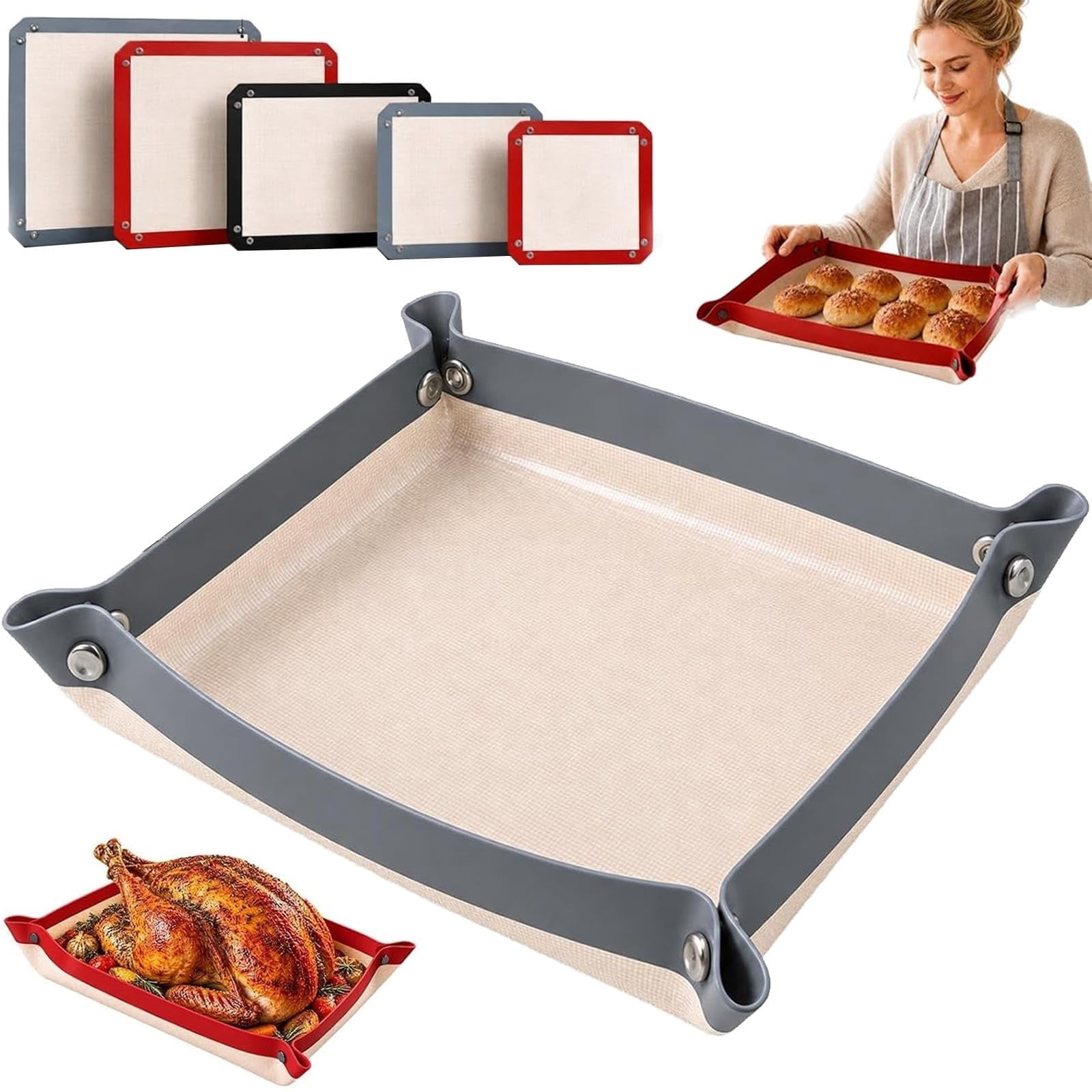 Corner Crisp Snap Tray, Convertible Silicone Baking Mat Liner - Walmart.com