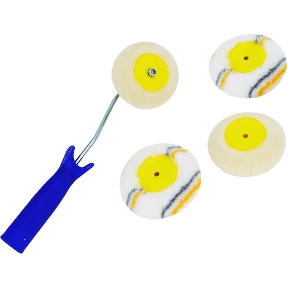Corner Edger Paint Roller Kit - 3 Piece Set for Drywall Mud and Paint Application, Compatible with Various Paints and Stains, Extended Reach Handle Compatibility