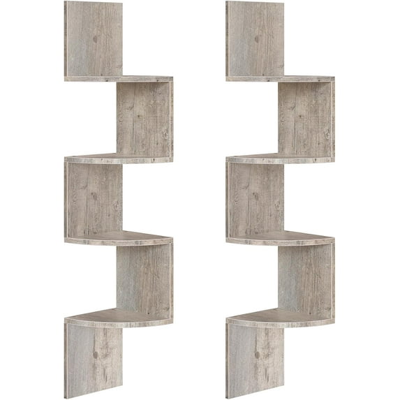 Corner Floating Shelves - Rustic Wall Mounted Storage for Home