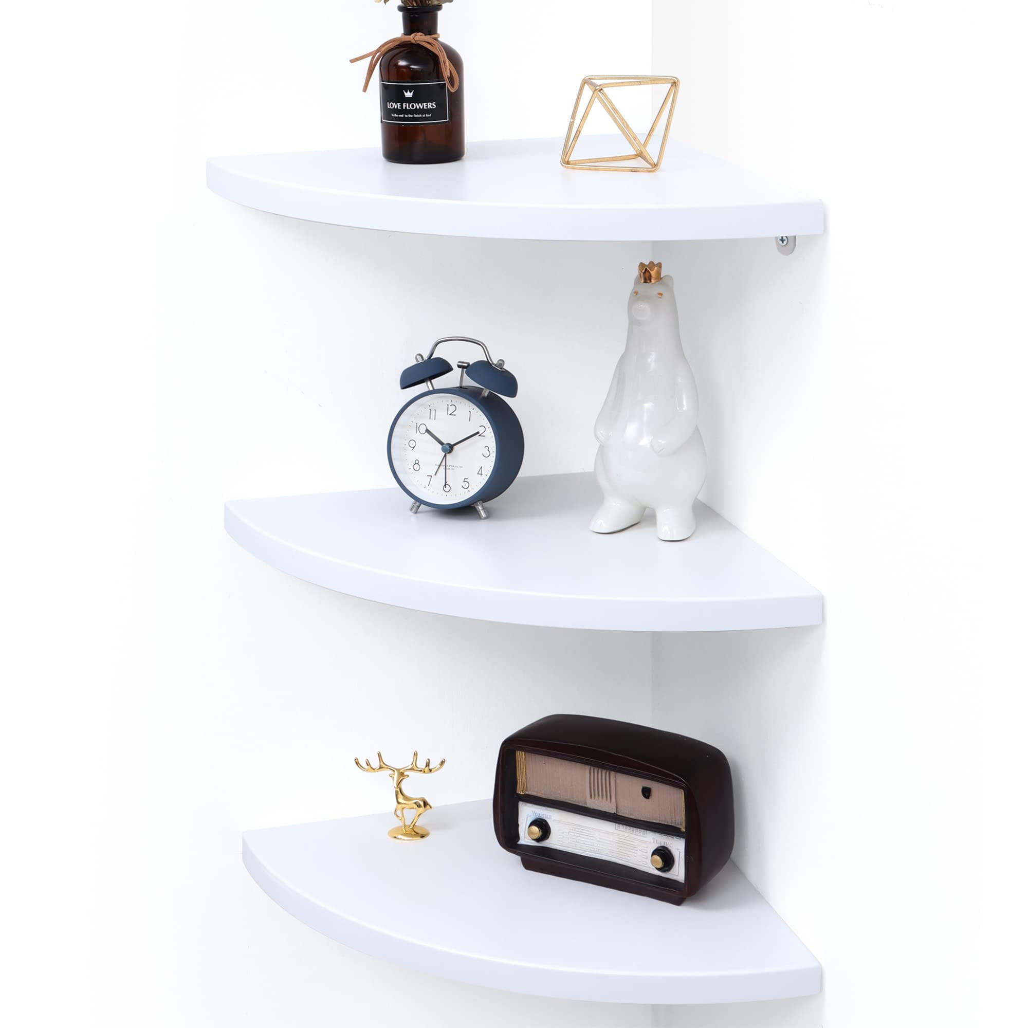 Corner Floating Shelves Set of 3 Corner Wall Shelves Wall Mounted Corner Storage Display