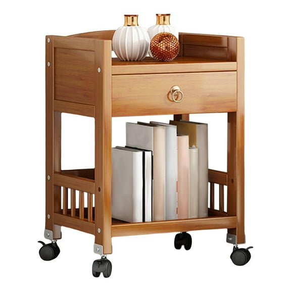 Corner Floor Cabinet Storage Rack Nightstands Bedside Table Tea Table Freestanding Modern Bamboo Shelf Storage Shelf Organizer for Bathroom 35cmx30cmx55cm