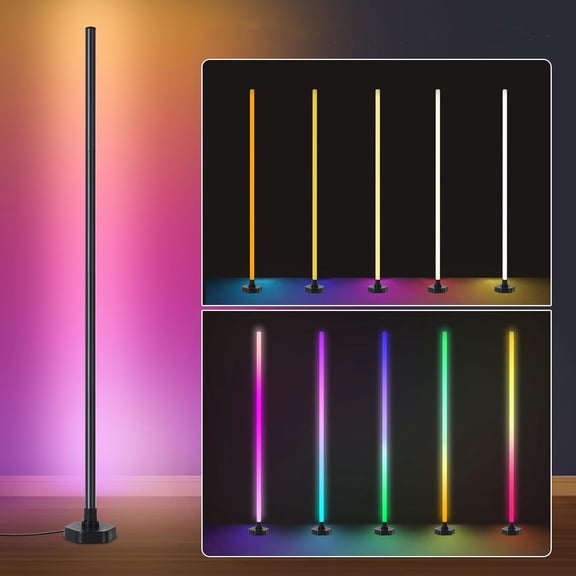 Corner Floor Lamp - Corner Lamp with 16 Million DIY Colors, Music Sync, Timer, and , Than a Light - Your Ambient Genius in Rooms Bedrooms Gaming Room