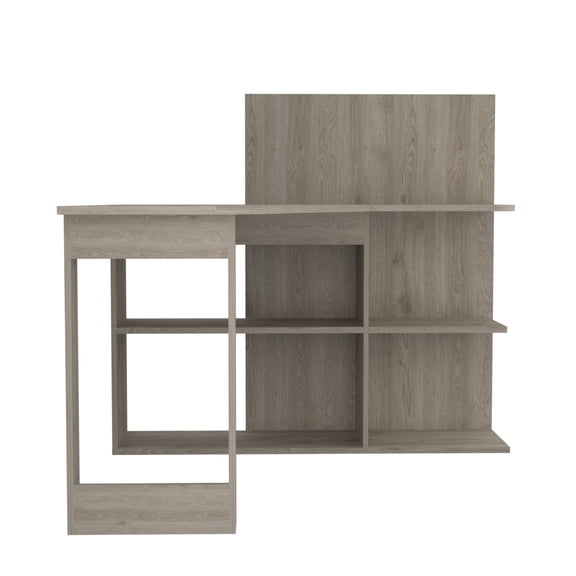 Corner-Friendly, Light Gray - Wide Work Platform - Professional Workspace - Functional Desk for Office