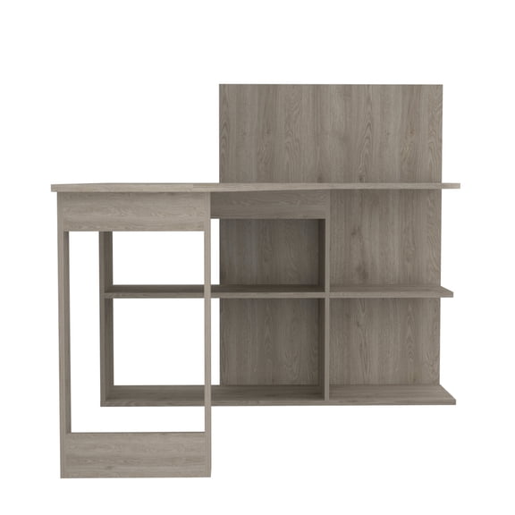 Corner-Friendly, Light Gray - Wide Work Platform - Professional Workspace - Functional Desk for Office